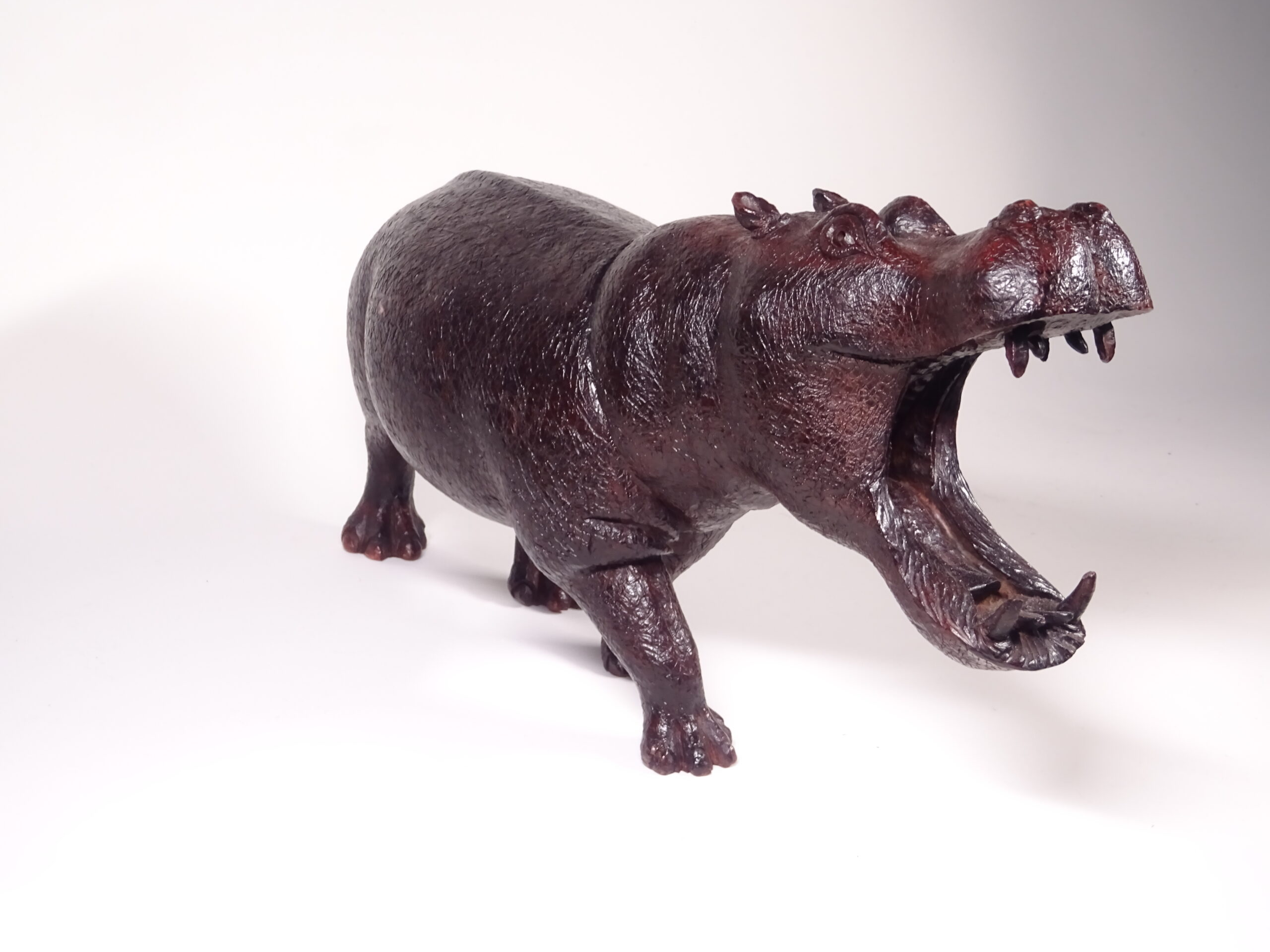 Nijlpaard houten beeld - Afbeelding 2