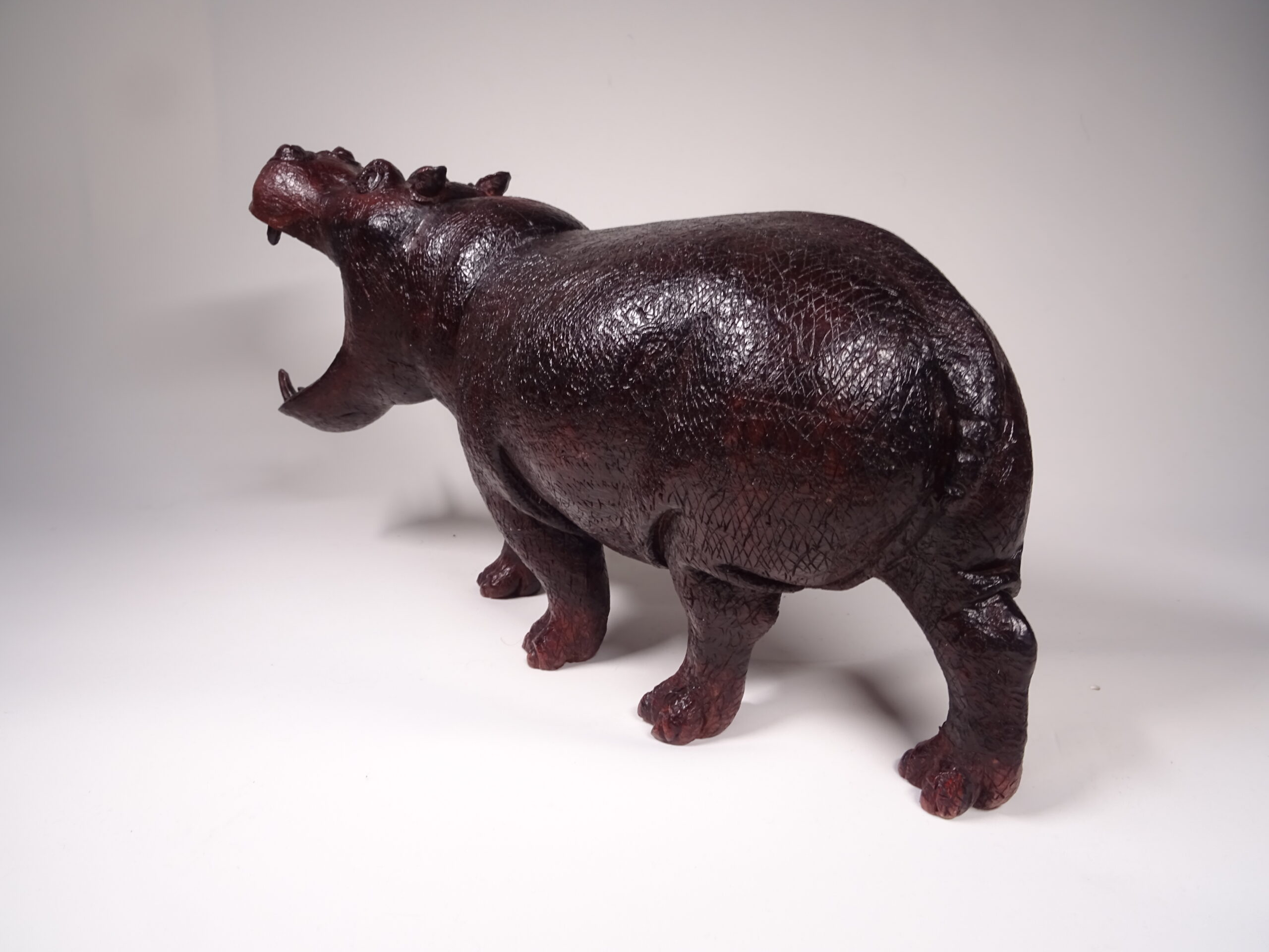 Nijlpaard houten beeld - Afbeelding 3